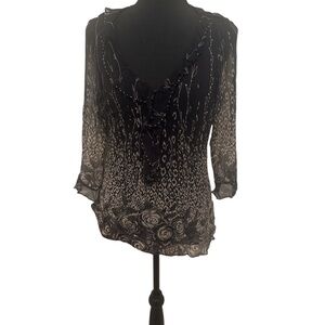 Chic Black and Gray Women's Blouse